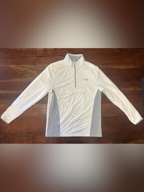Under Armour White and Light Gray 1/4-Zip Performance Pullover